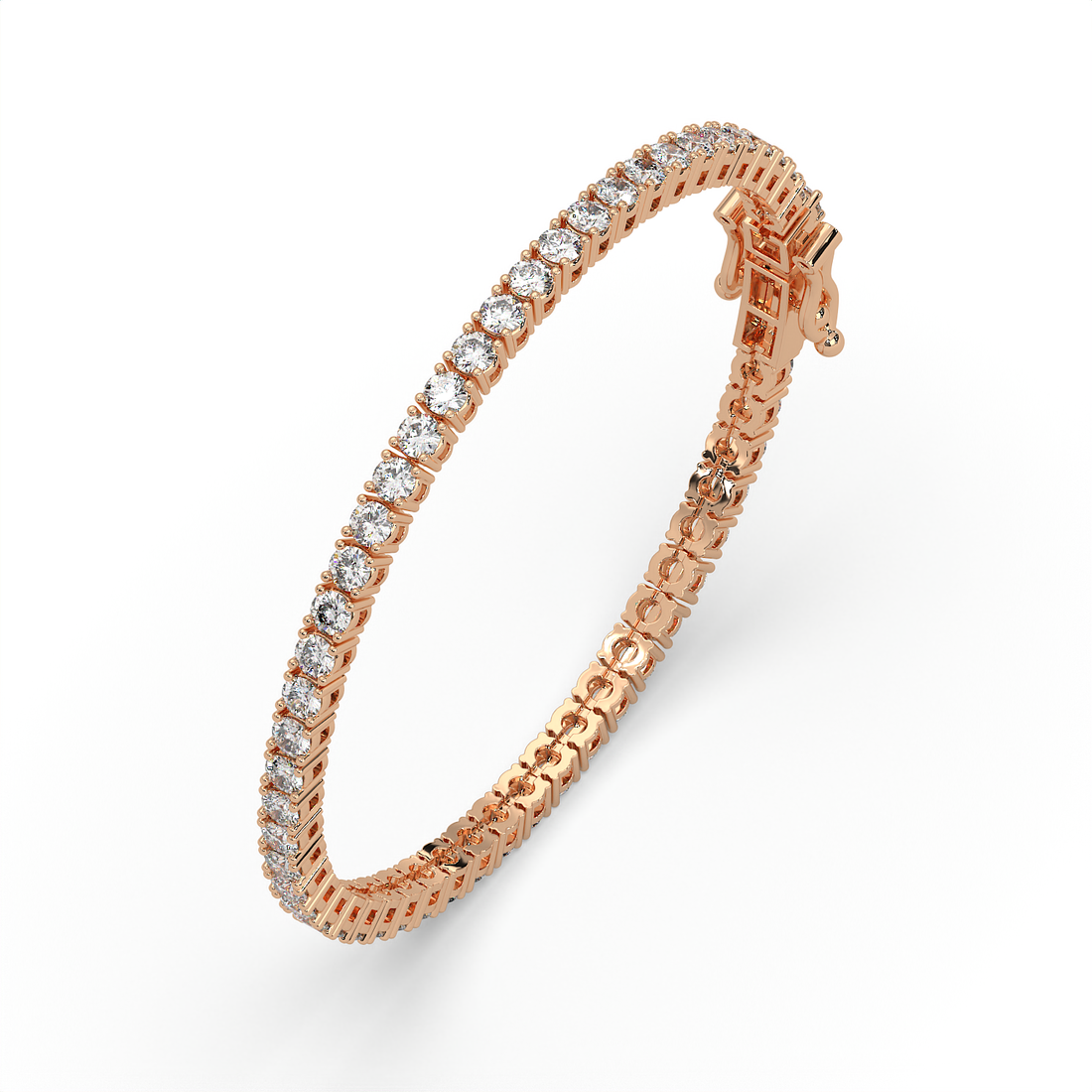 5 CT Round Cut Moissanite Tennis Bracelet in 925 Sterling Silver | 14K White Gold Plated