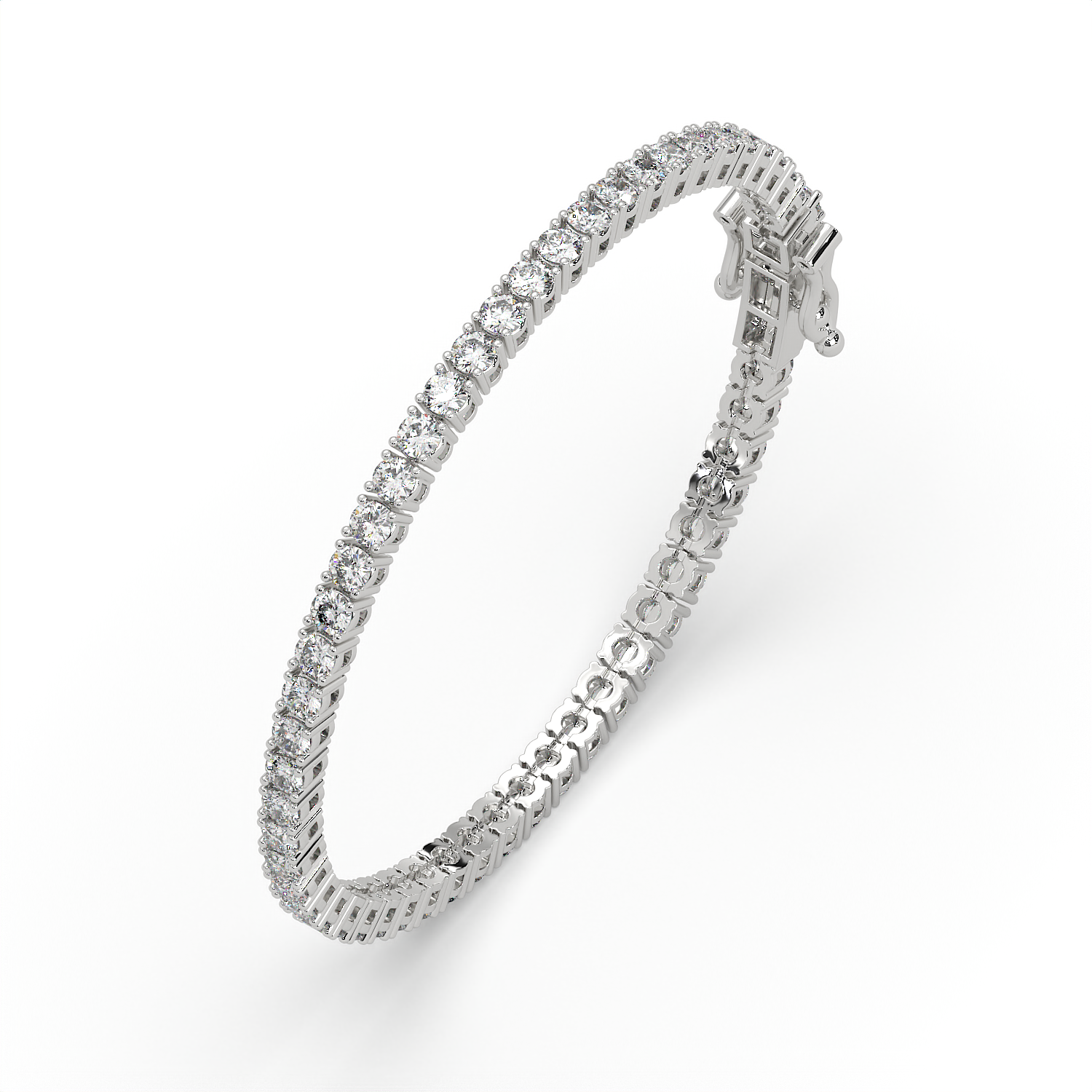 5 CT Round Cut Moissanite Tennis Bracelet in 925 Sterling Silver | 14K White Gold Plated