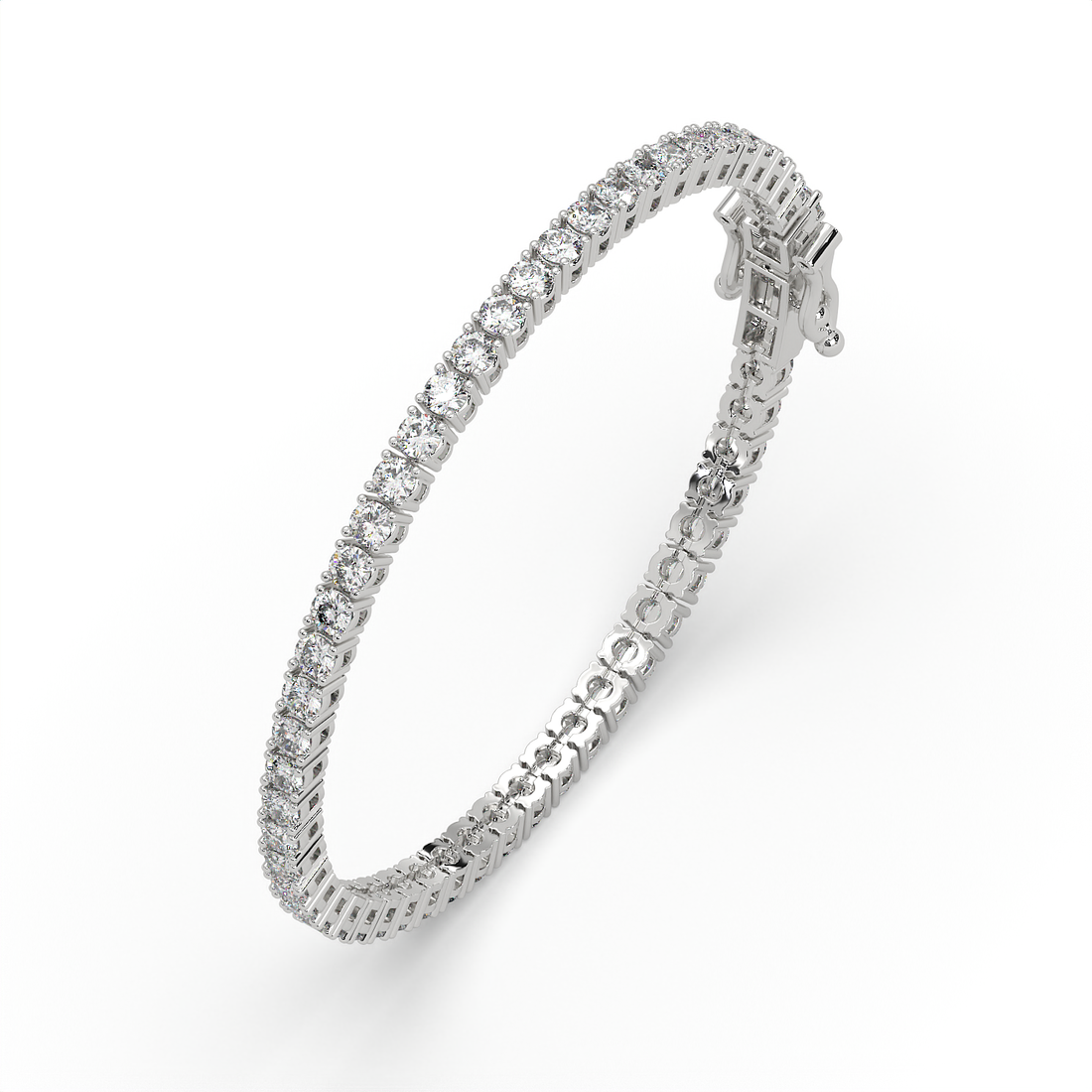 5 CT Round Cut Moissanite Tennis Bracelet in 925 Sterling Silver | 14K White Gold Plated