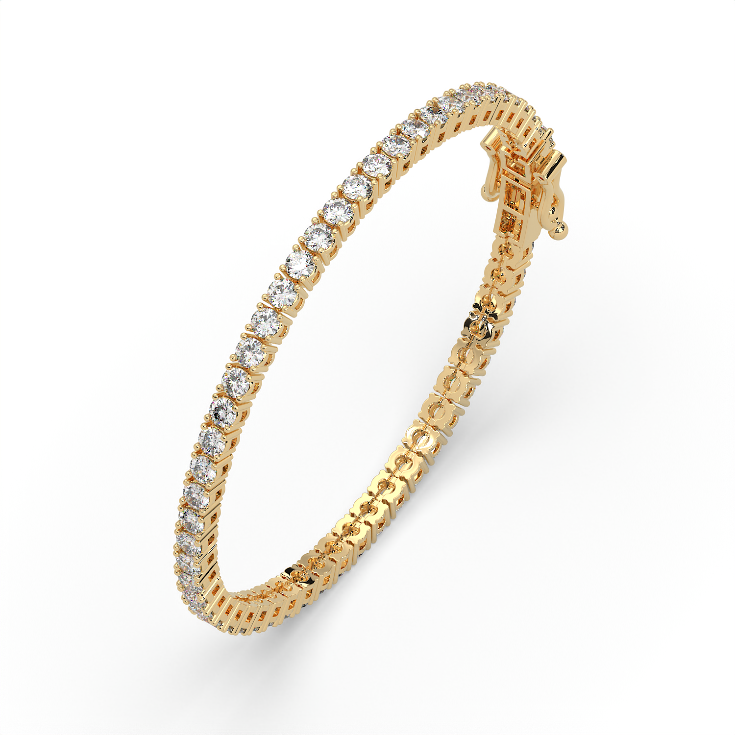 5 CT Round Cut Moissanite Tennis Bracelet in 925 Sterling Silver | 14K White Gold Plated