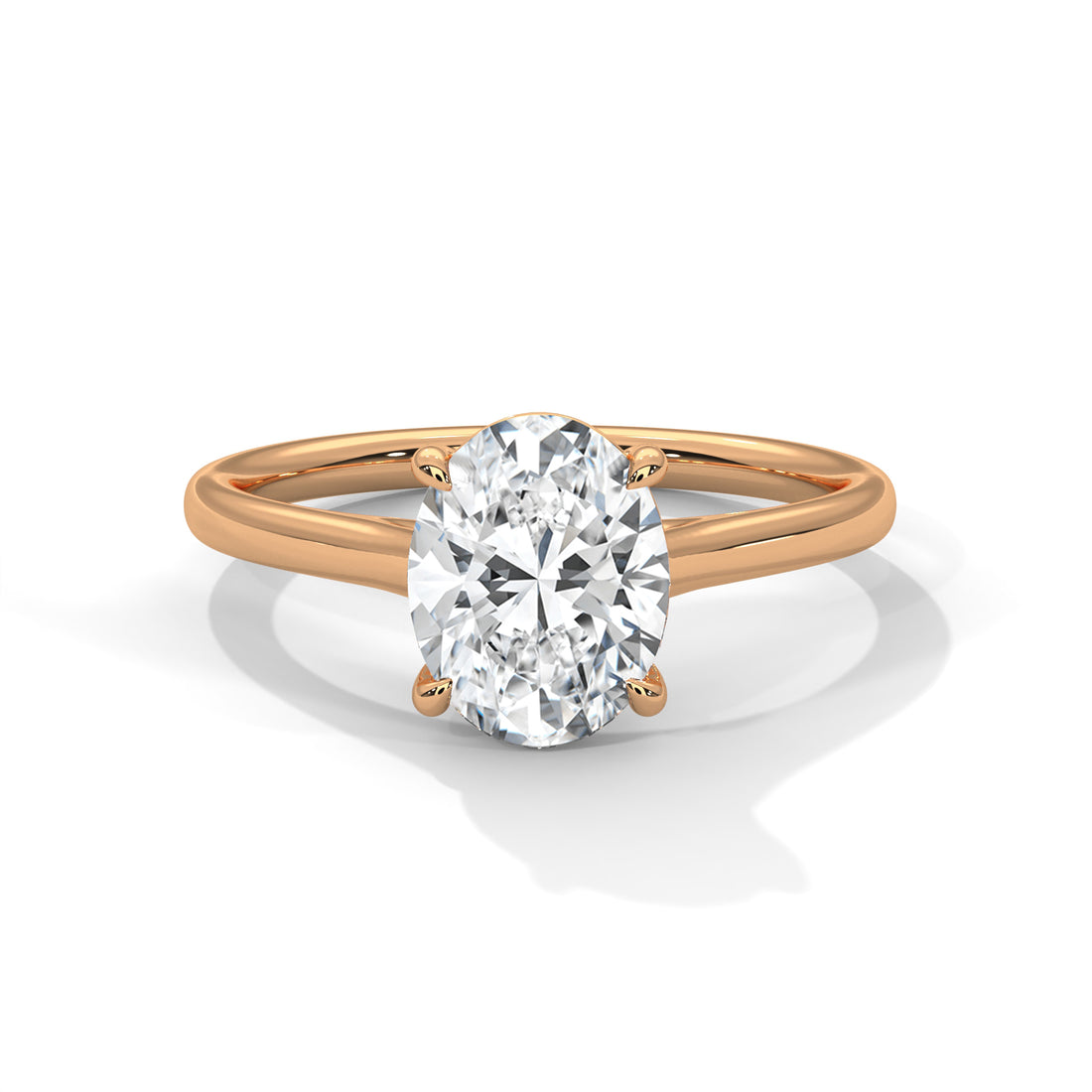 2.00 CT Oval Cut Four Prong Solitaire Diamond Ring