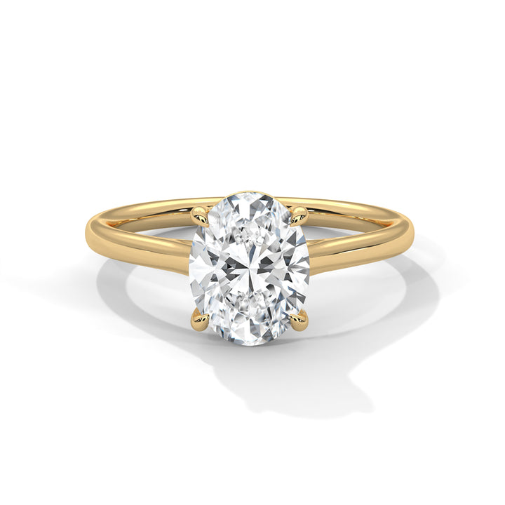 2.00 CT Oval Cut Four Prong Solitaire Diamond Ring