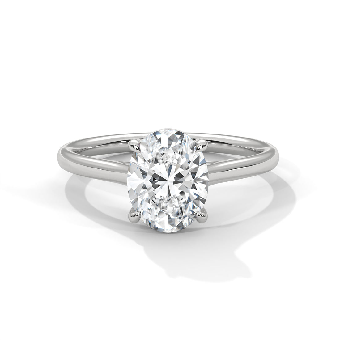 2.00 CT Oval Cut Four Prong Solitaire Diamond Ring