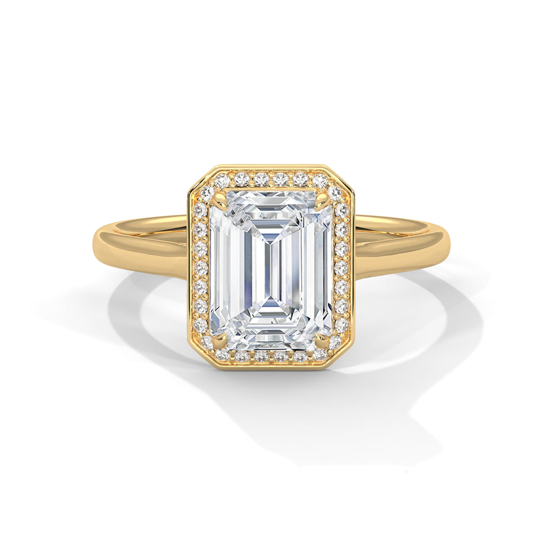 1.90 CT Emerald Cut Halo Solitaire Diamond Ring