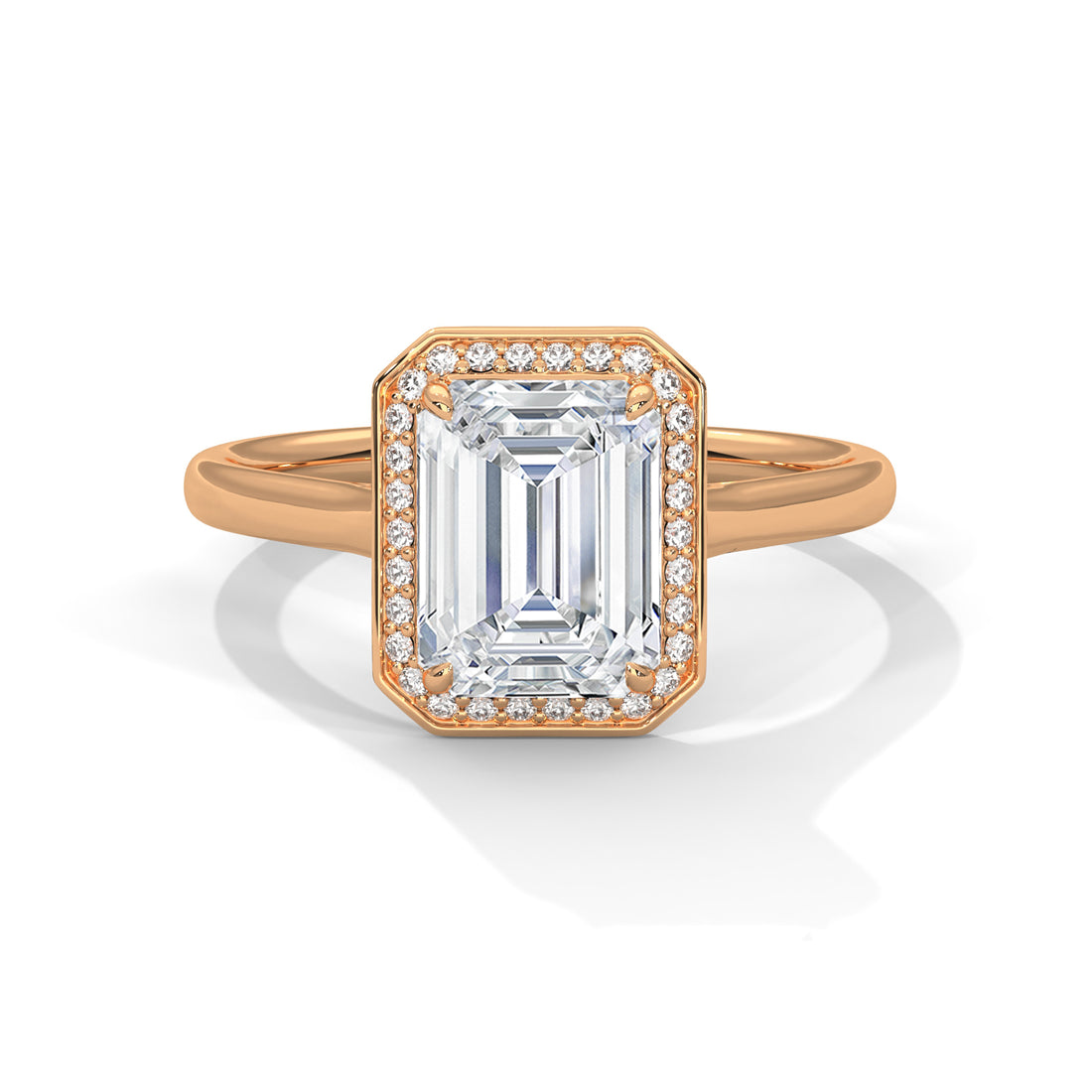 1.90 CT Emerald Cut Halo Solitaire Diamond Ring