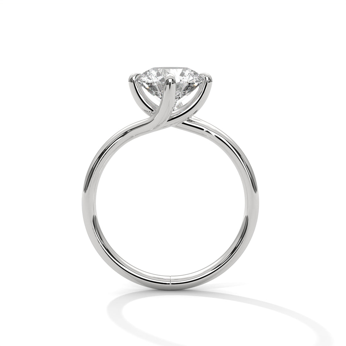 2.00 CT Round Cut Swirl Prong Solitaire Diamond Ring