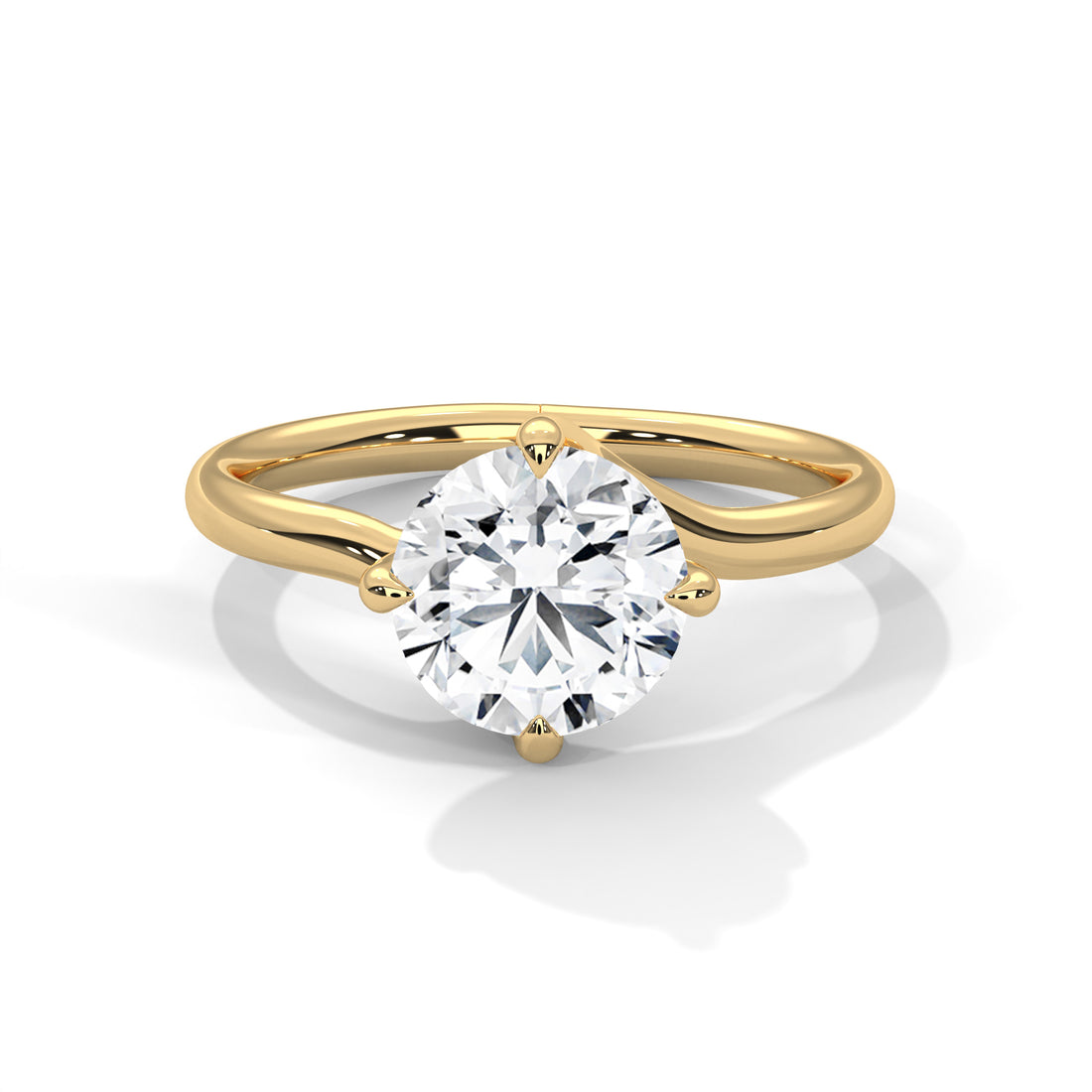 2.00 CT Round Cut Swirl Prong Solitaire Diamond Ring