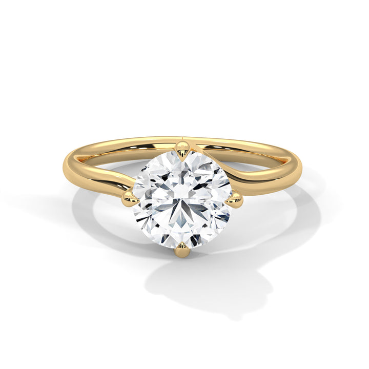 2.00 CT Round Cut Swirl Prong Solitaire Diamond Ring
