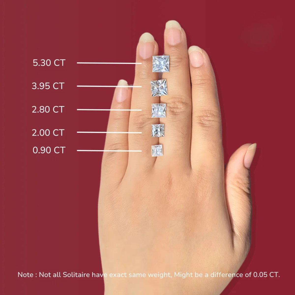 Princess Cut Certified Moissanite Diamond D VVS1