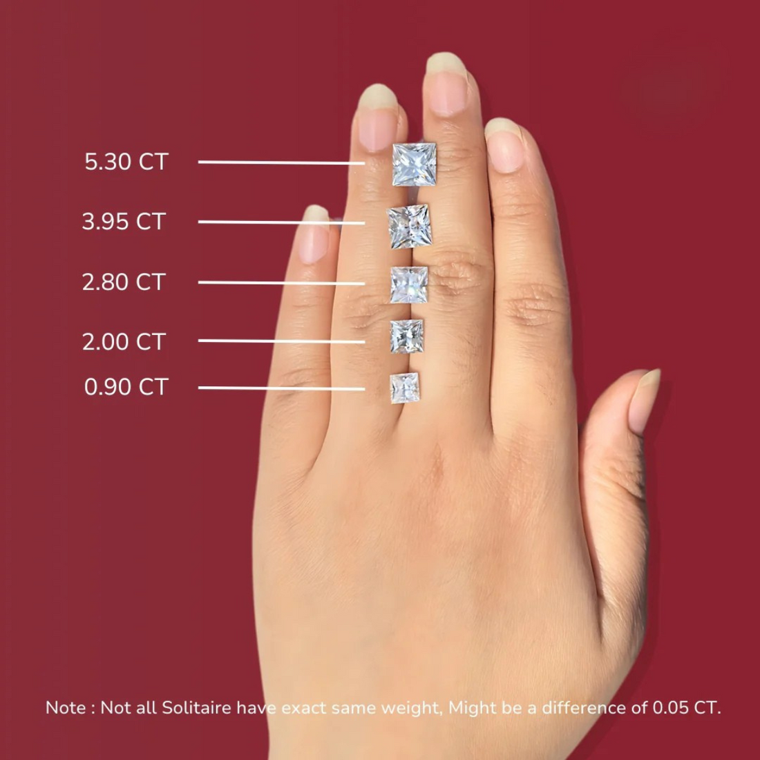Princess Cut Certified Moissanite Diamond D VVS1