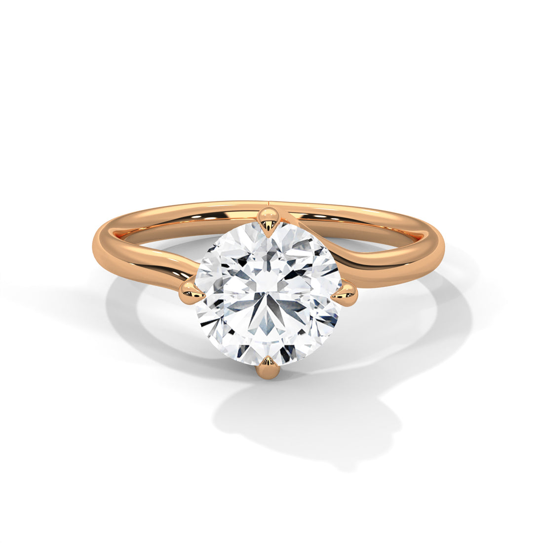 2.00 CT Round Cut Swirl Prong Solitaire Diamond Ring