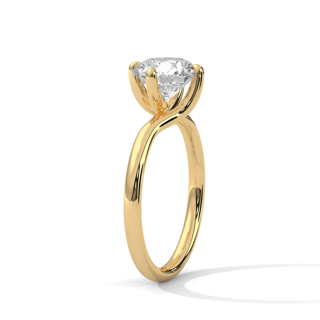 2.00 CT Round Cut Swirl Prong Solitaire Diamond Ring