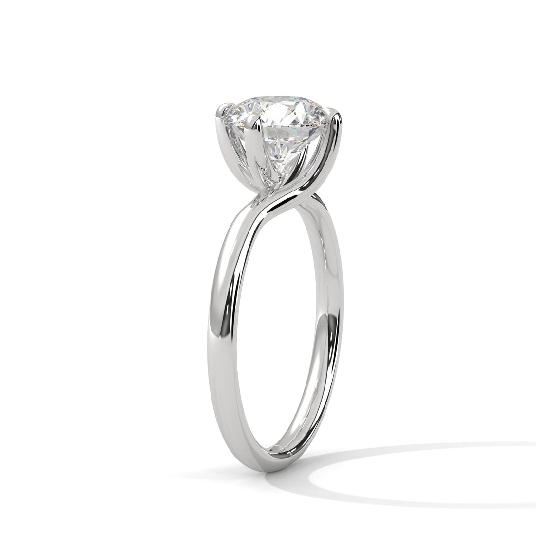 2.00 CT Round Cut Swirl Prong Solitaire Diamond Ring