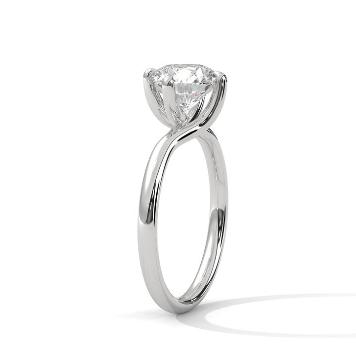 2.00 CT Round Cut Swirl Prong Solitaire Diamond Ring