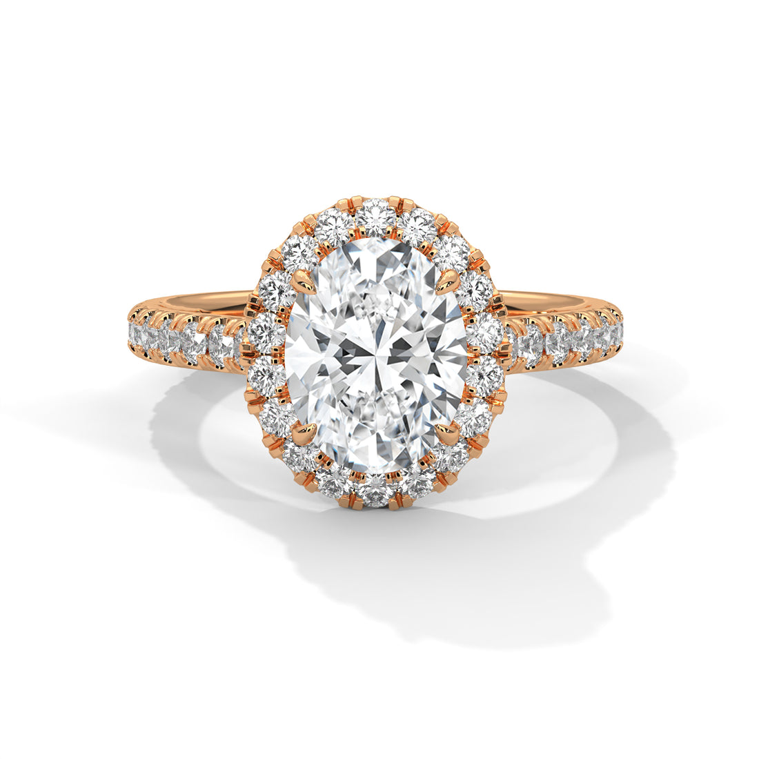 2.61 CT Oval Cut Halo Solitaire Diamond Ring