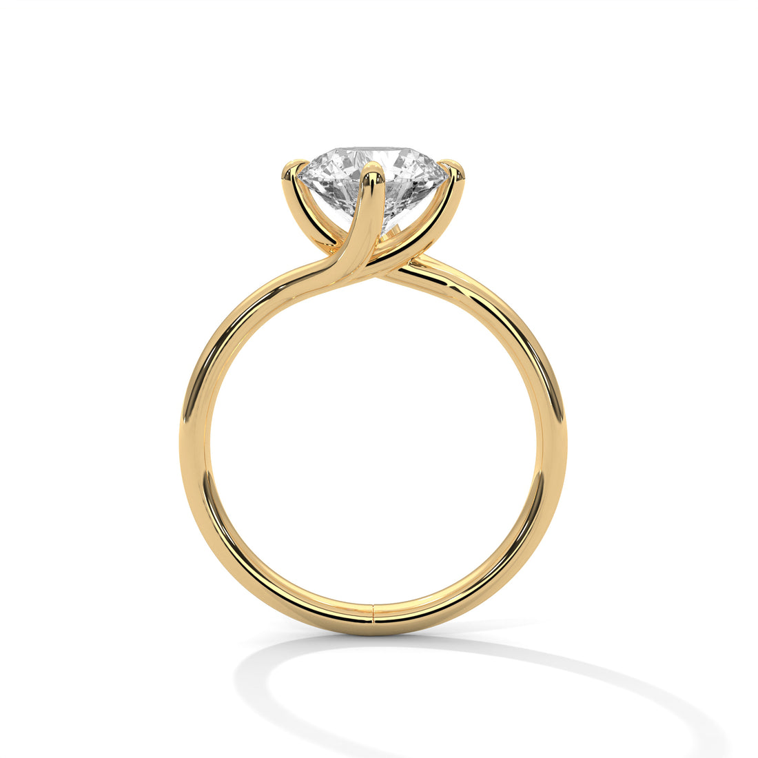 2.00 CT Round Cut Swirl Prong Solitaire Diamond Ring