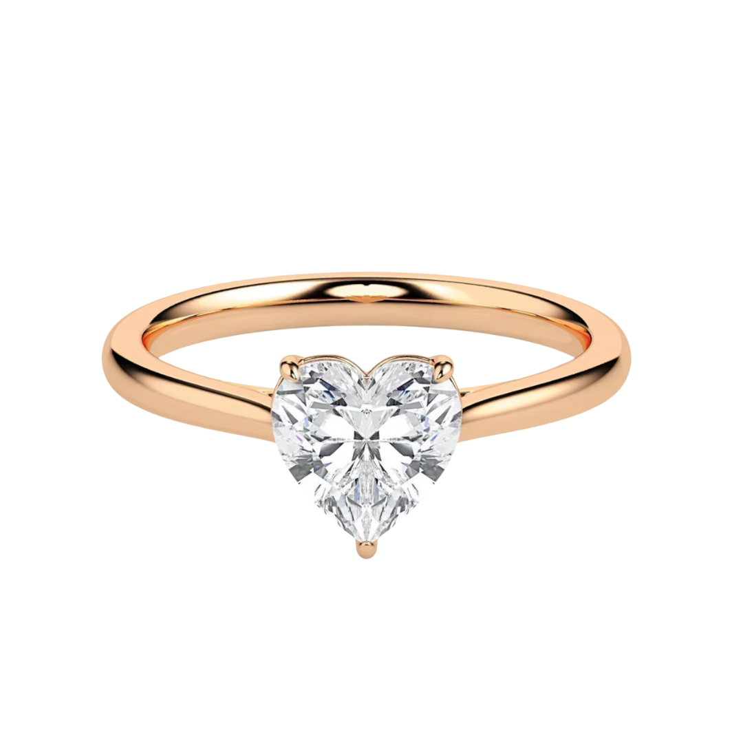 1 Carat Heart Solitaire Moissanite Ring - Valentine Special Gift