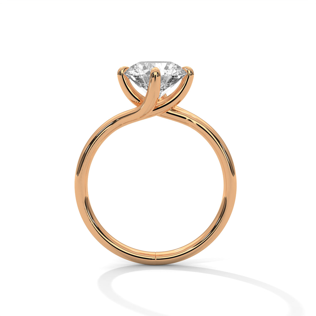 2.00 CT Round Cut Swirl Prong Solitaire Diamond Ring