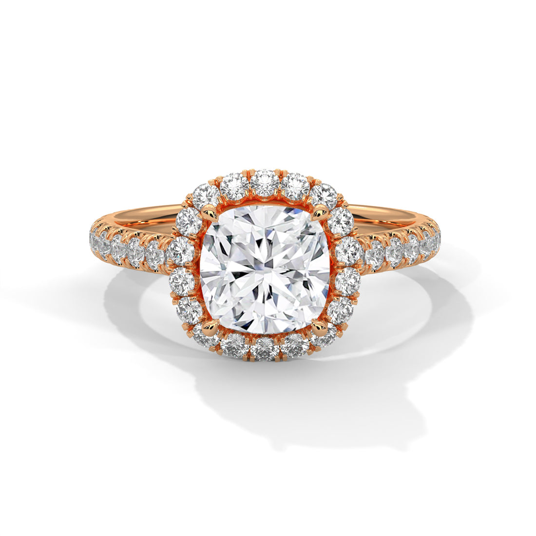 2.61 CT Cushion Cut Halo Solitaire Diamond Ring