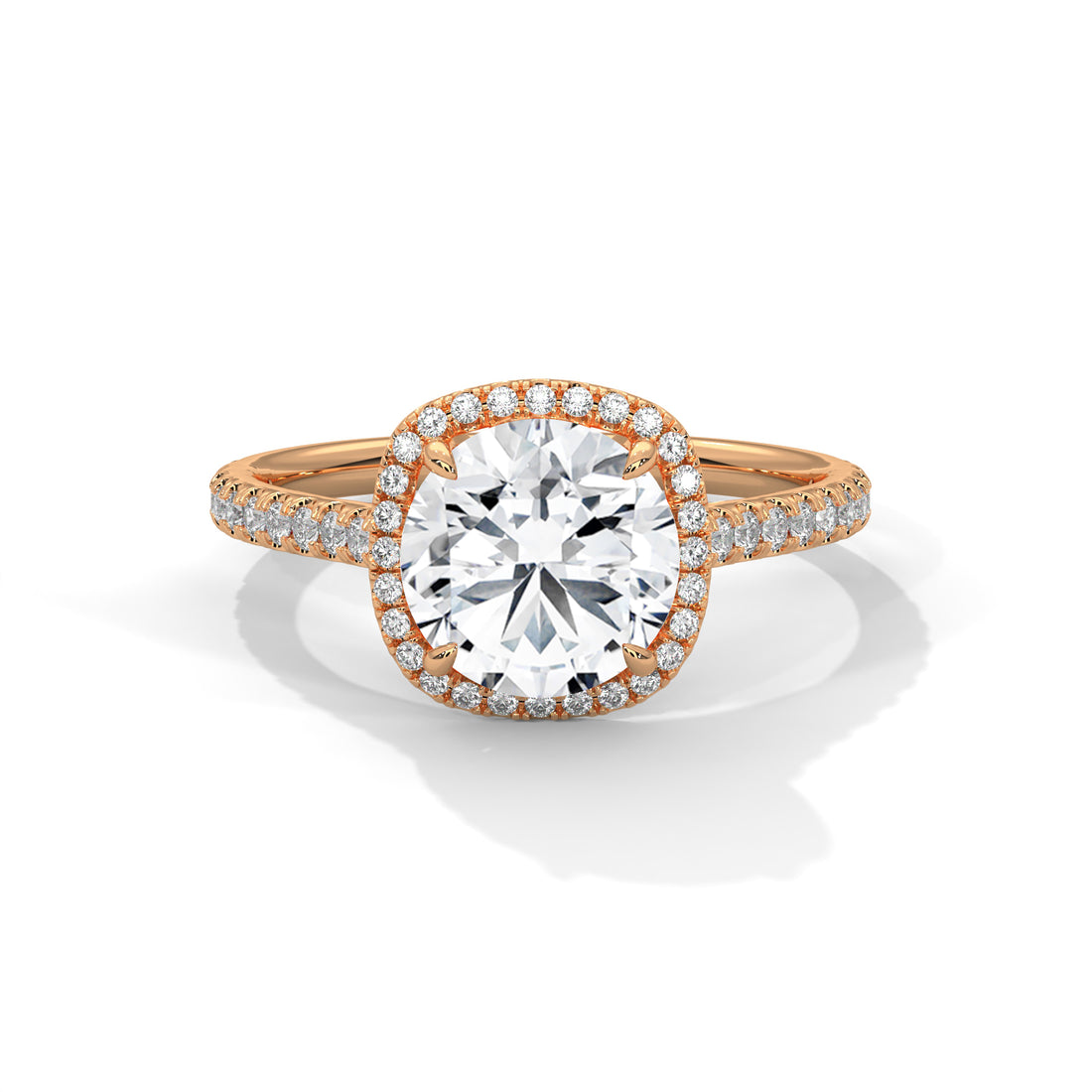 2.36 CT Round Cut Halo Solitaire Diamond Ring