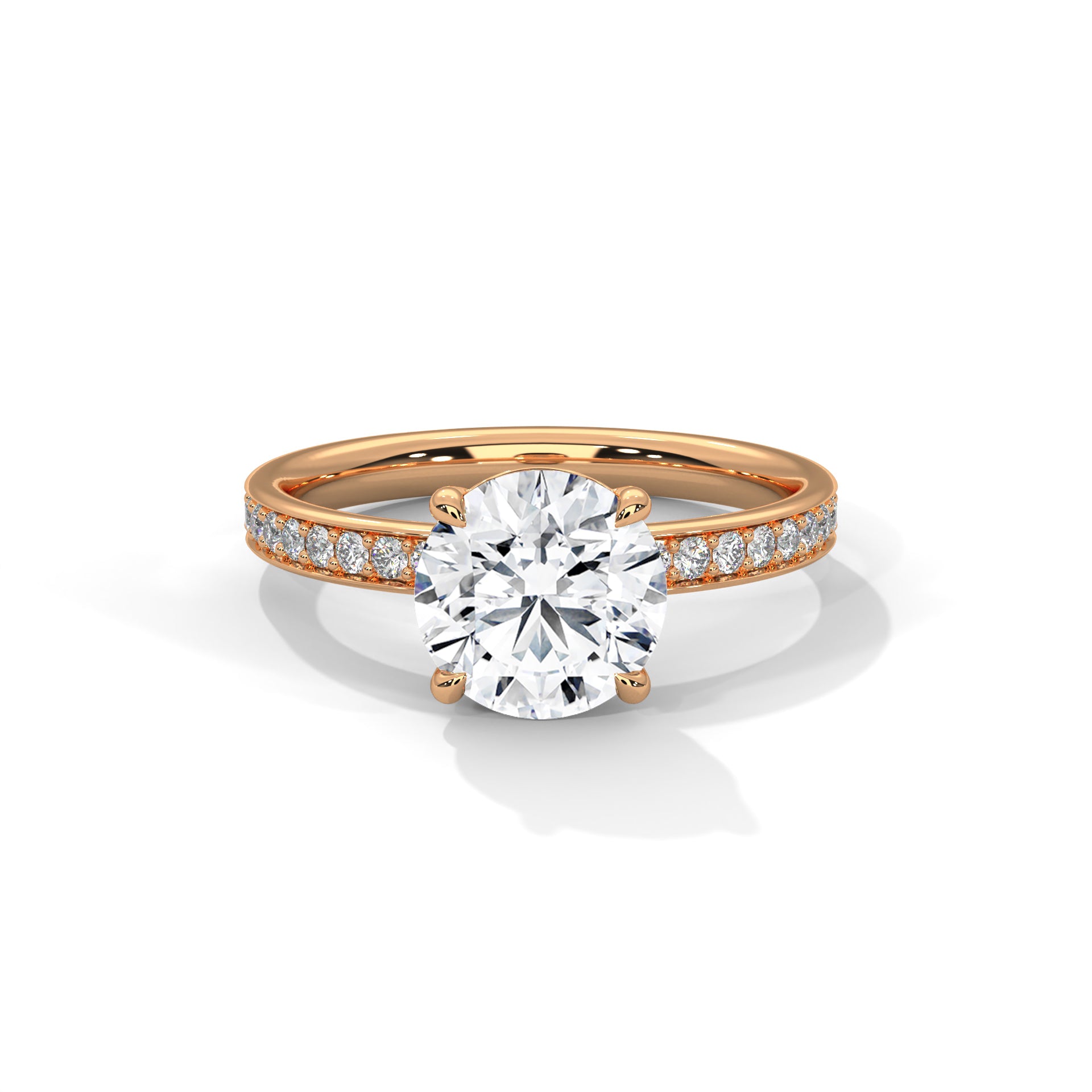 2.45 CT Round Cut With Hidden Accents Solitaire Diamond Ring