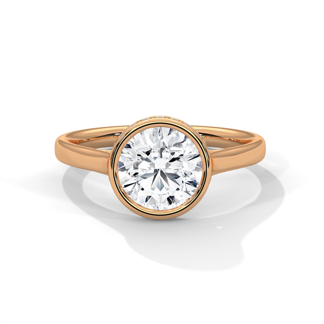 2.14 CT Round Cut with Bezel Setting Solitaire Diamond Ring