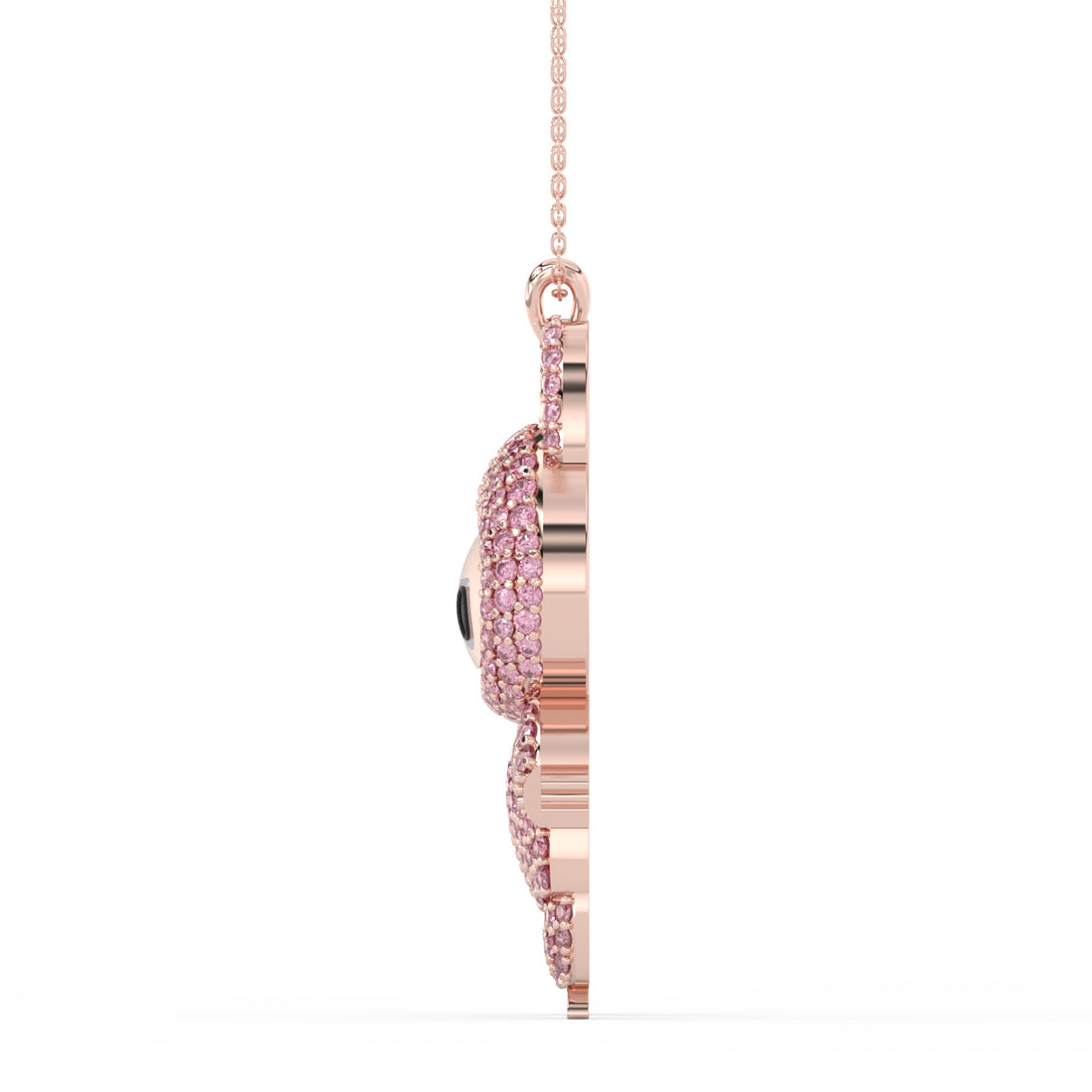 Labubu Doll Silver Moissanite Diamond Pendant Gold Plated