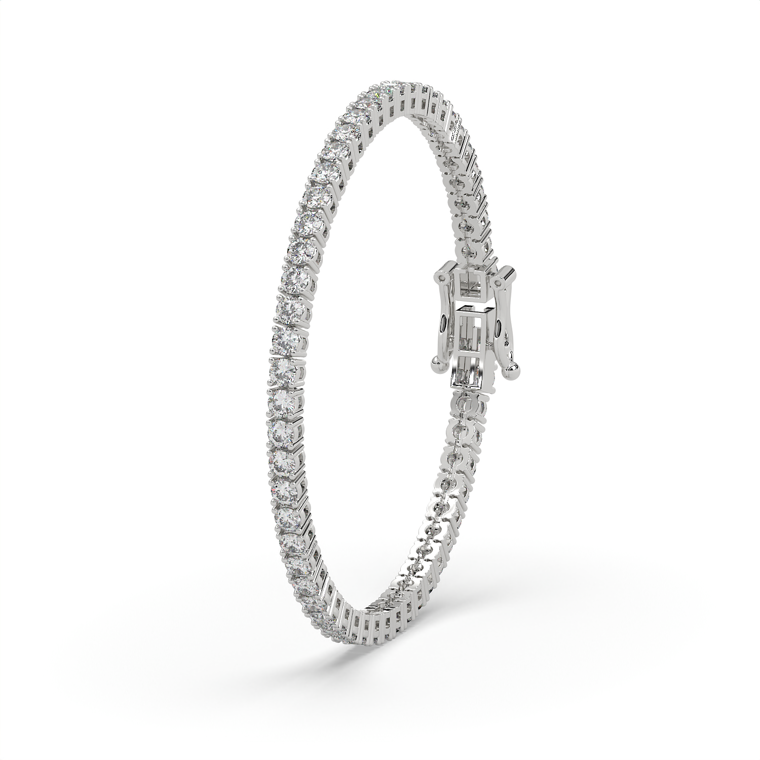 5 CT Round Cut Moissanite Tennis Bracelet in 925 Sterling Silver | 14K White Gold Plated