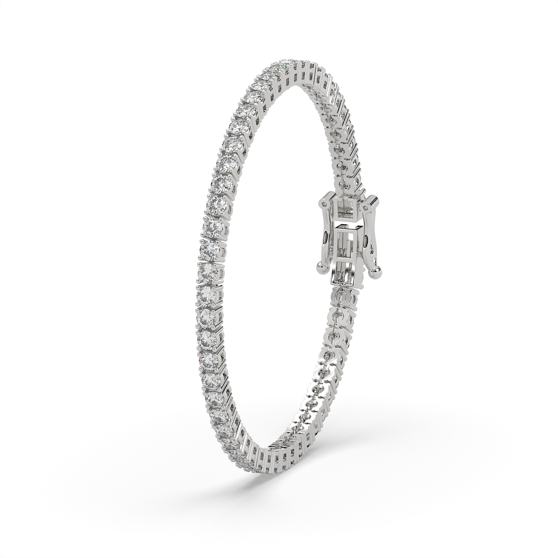 5 CT Round Cut Moissanite Tennis Bracelet in 925 Sterling Silver | 14K White Gold Plated
