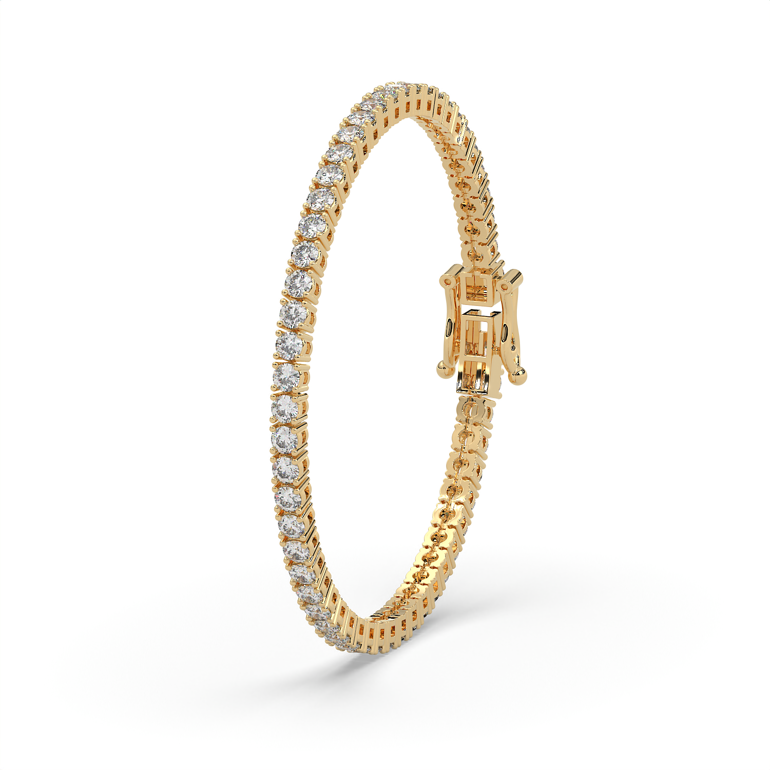 5 CT Round Cut Moissanite Tennis Bracelet in 925 Sterling Silver | 14K White Gold Plated