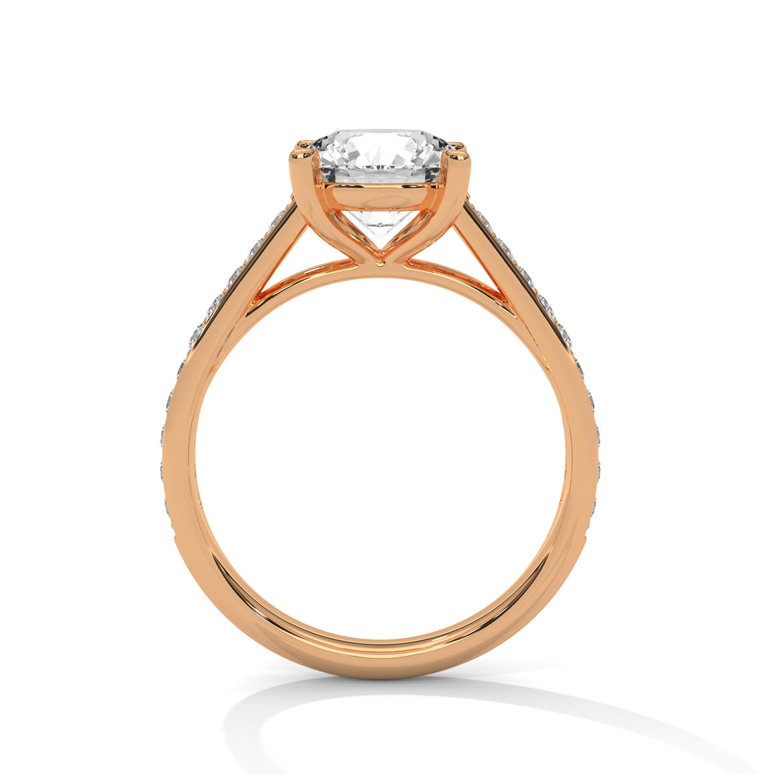 2.28 CT Round Cut With Side Accents Solitaire Diamond Ring