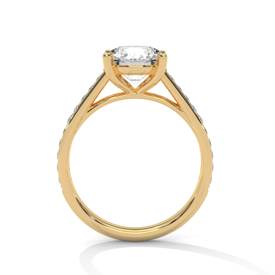 2.28 CT Round Cut With Side Accents Solitaire Diamond Ring