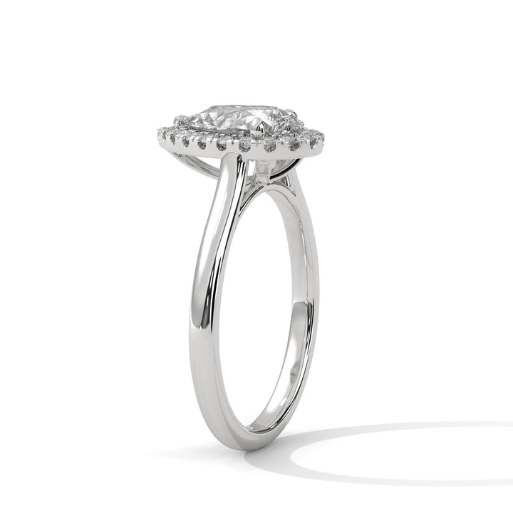 2.19 CT Pear Cut Halo Solitaire Diamond Ring