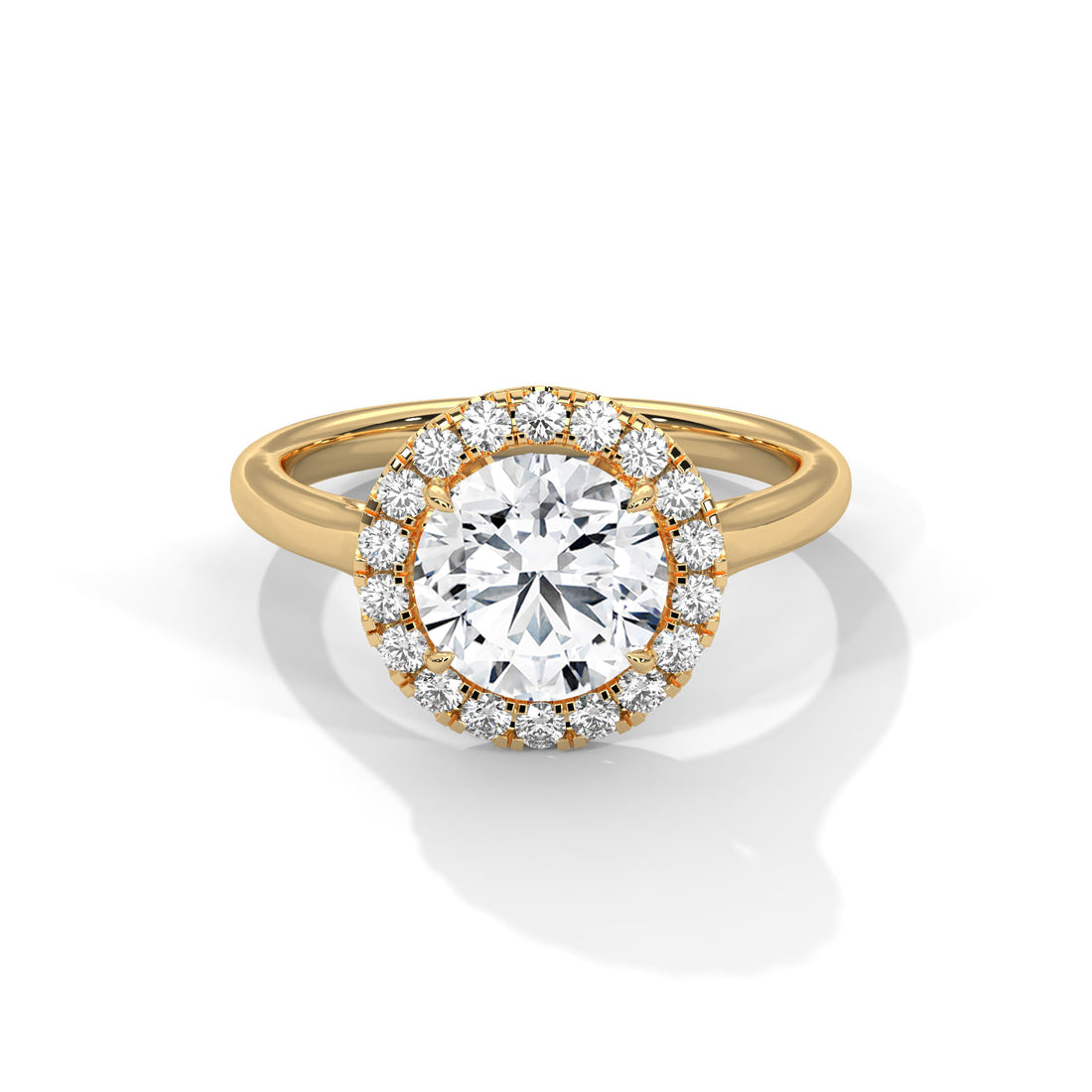 2.32 CT Round Cut Halo Solitaire Diamond Ring