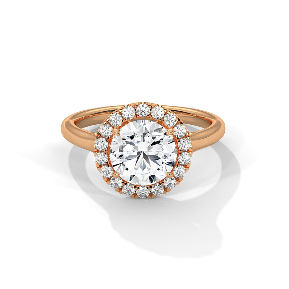 2.32 CT Round Cut Halo Solitaire Diamond Ring