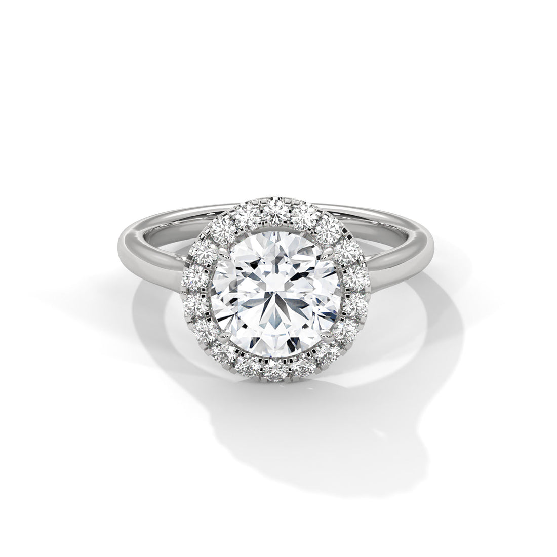 2.32 CT Round Cut Halo Solitaire Diamond Ring