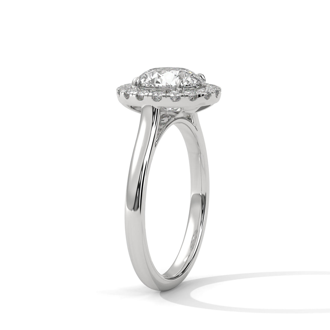 2.32 CT Round Cut Halo Solitaire Diamond Ring