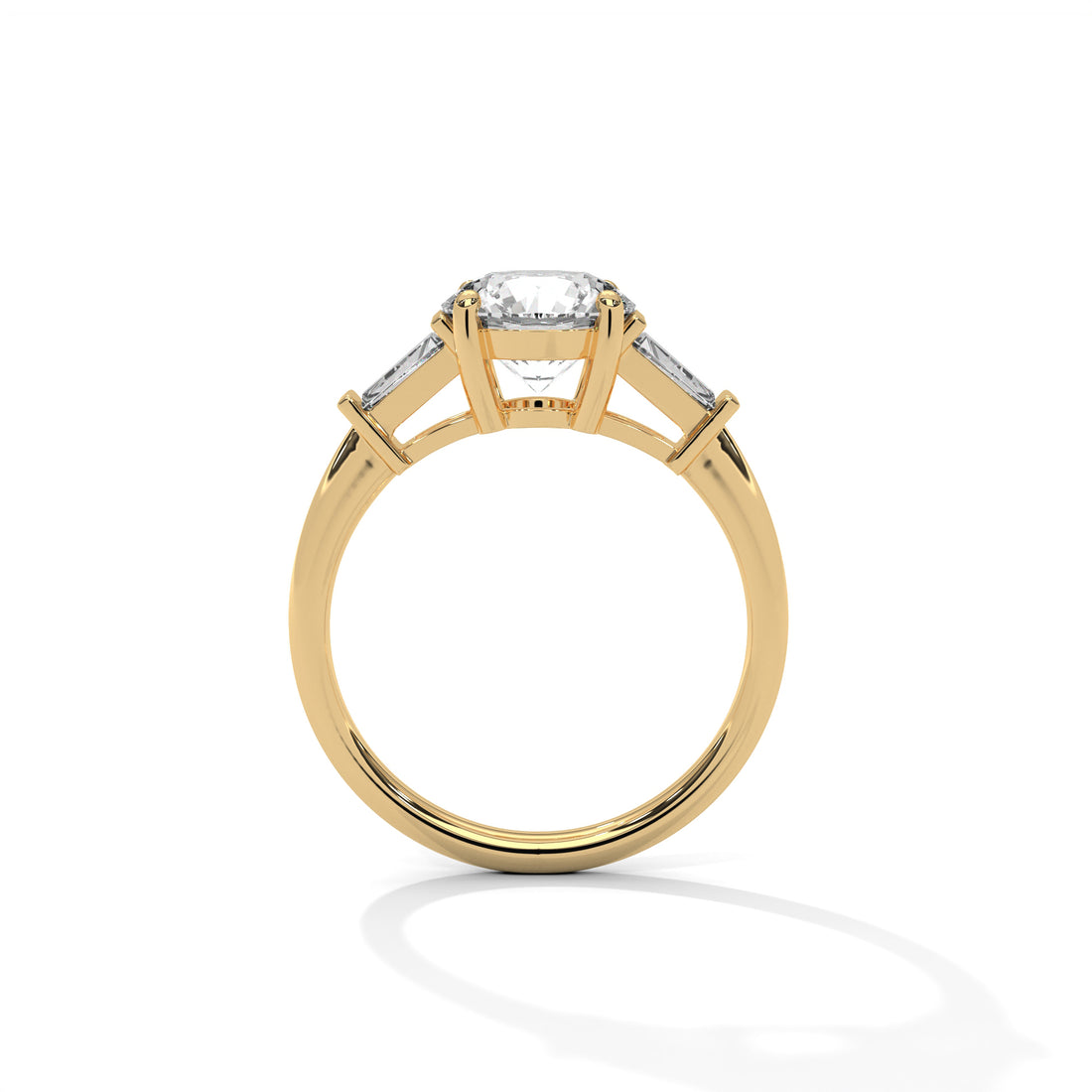 2.50 CT Round And Baguette Cut Solitaire Diamond Ring