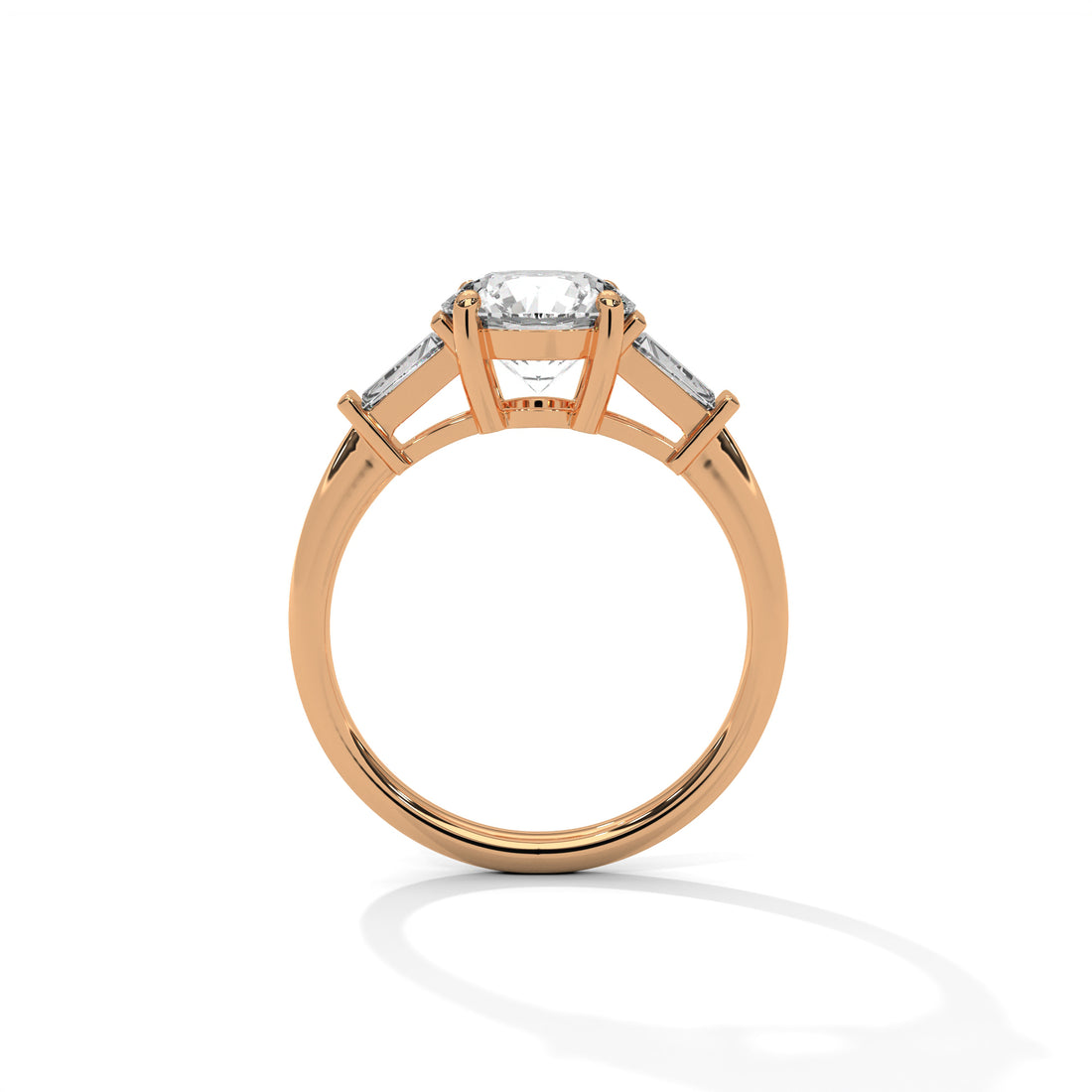 2.50 CT Round And Baguette Cut Solitaire Diamond Ring