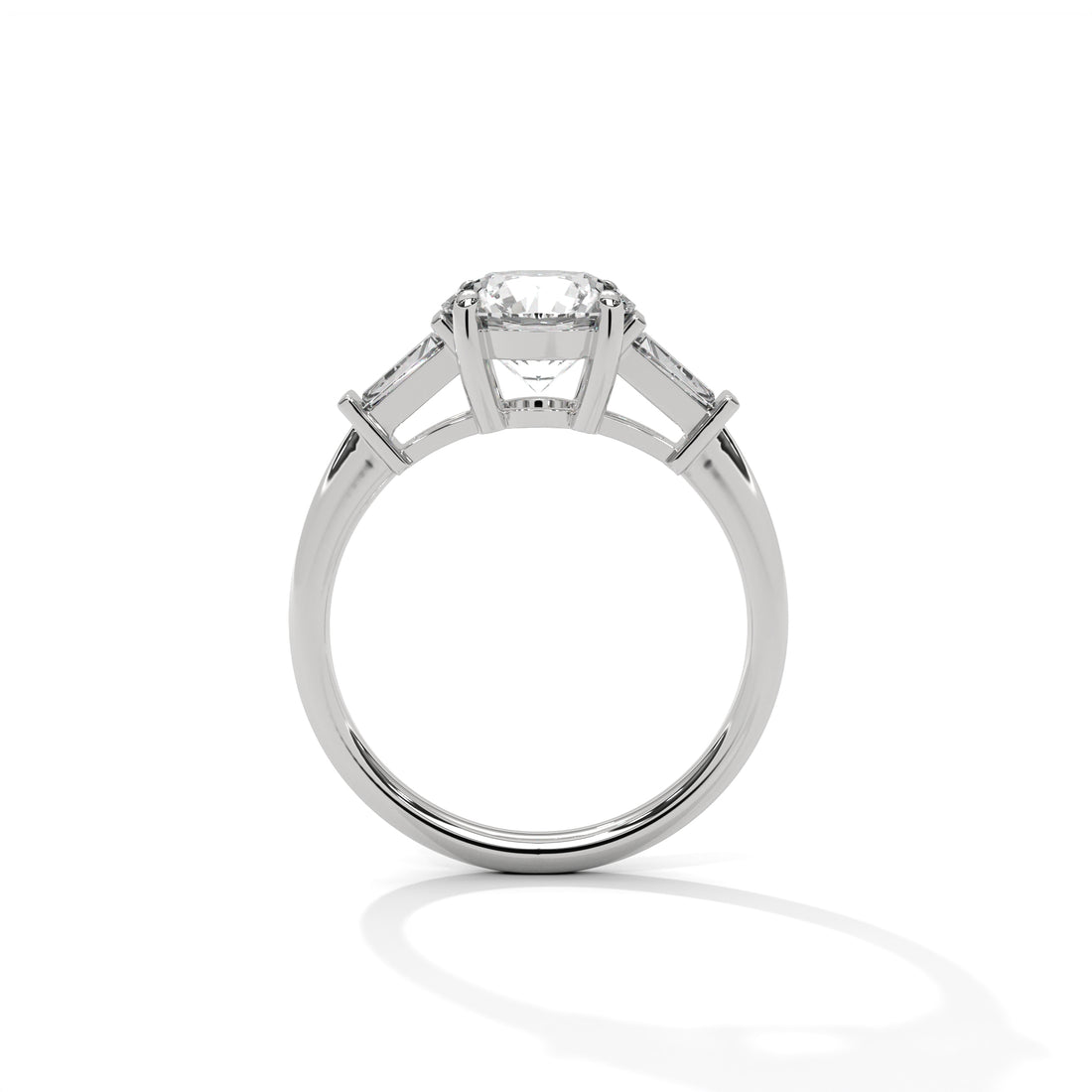 2.50 CT Round And Baguette Cut Solitaire Diamond Ring