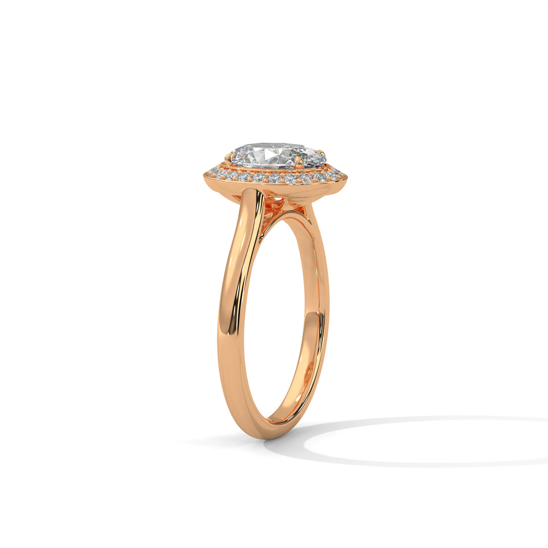 2.18 CT Oval Cut Halo Solitaire Engagement Ring