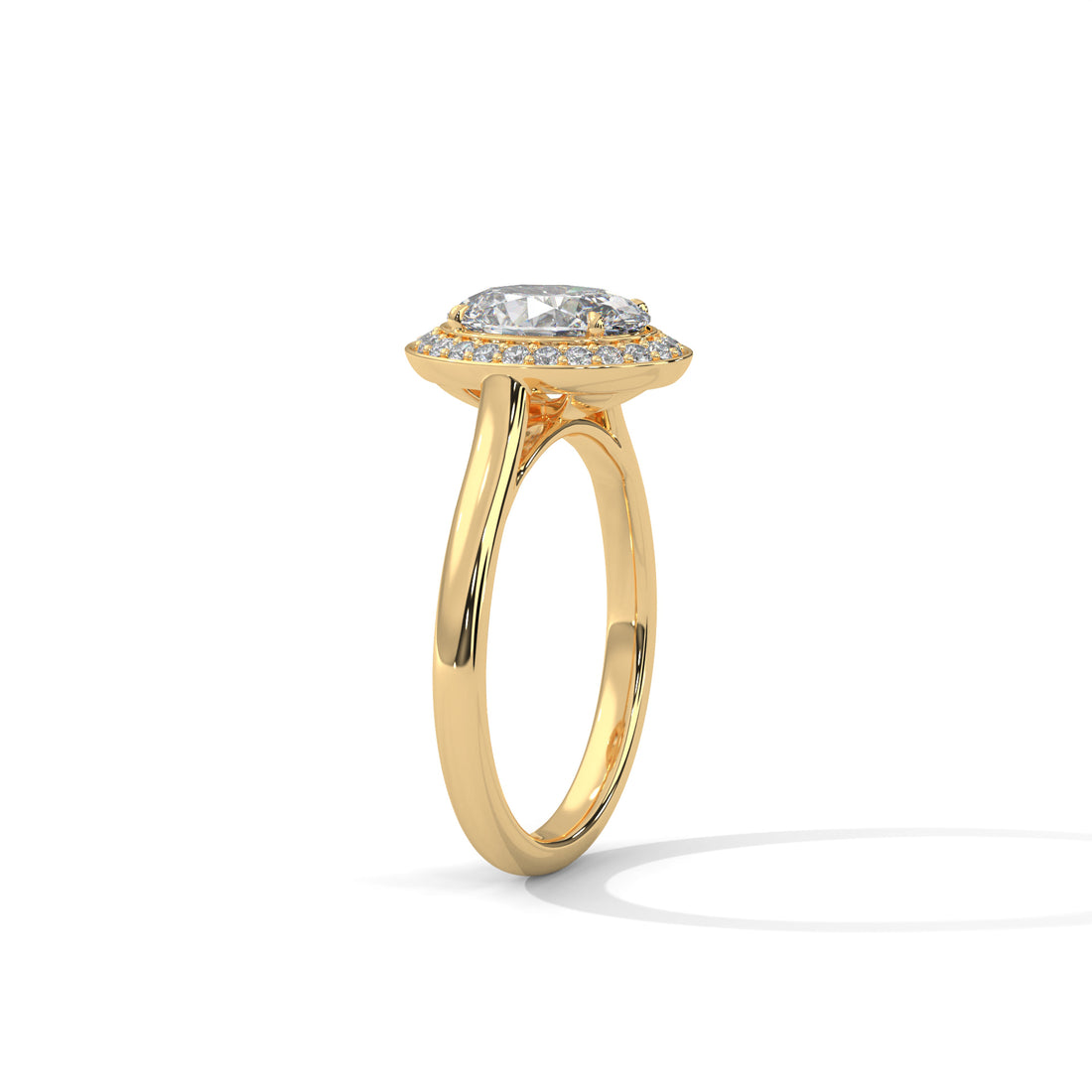 2.18 CT Oval Cut Halo Solitaire Engagement Ring