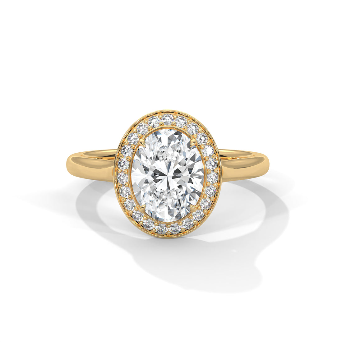 2.18 CT Oval Cut Halo Solitaire Engagement Ring