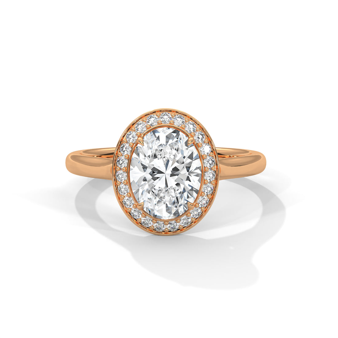 2.18 CT Oval Cut Halo Solitaire Engagement Ring