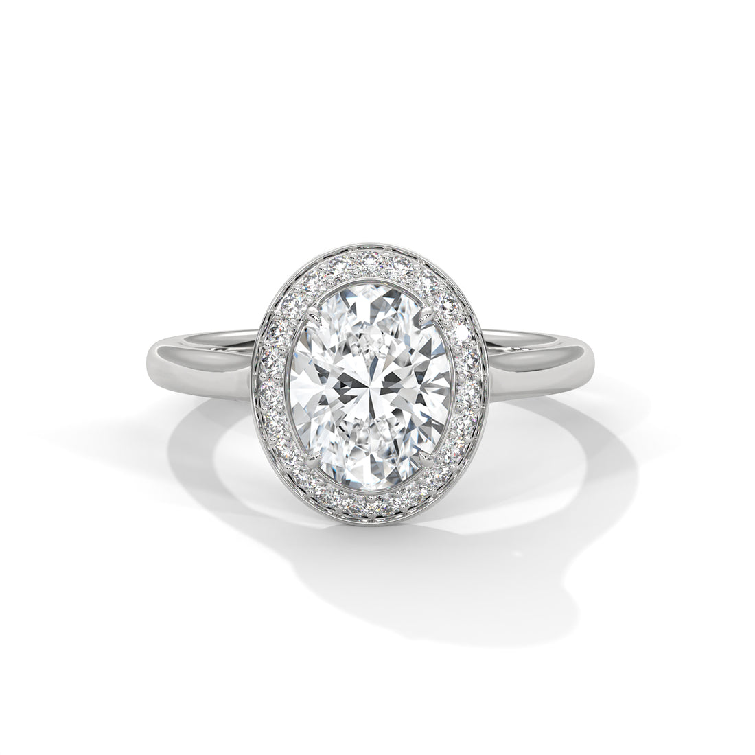 2.18 CT Oval Cut Halo Solitaire Engagement Ring