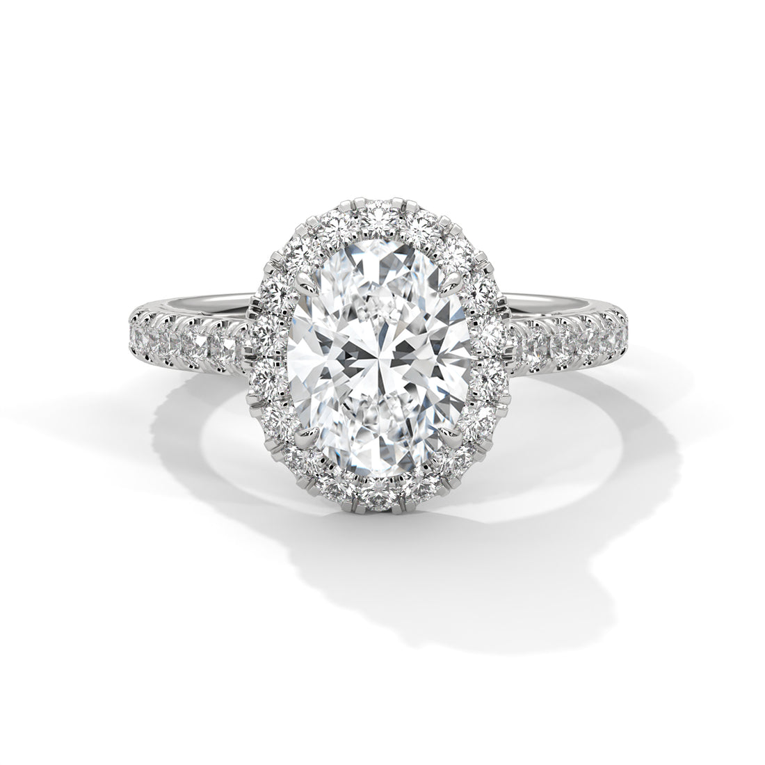 2.61 CT Oval Cut Halo Solitaire Diamond Ring