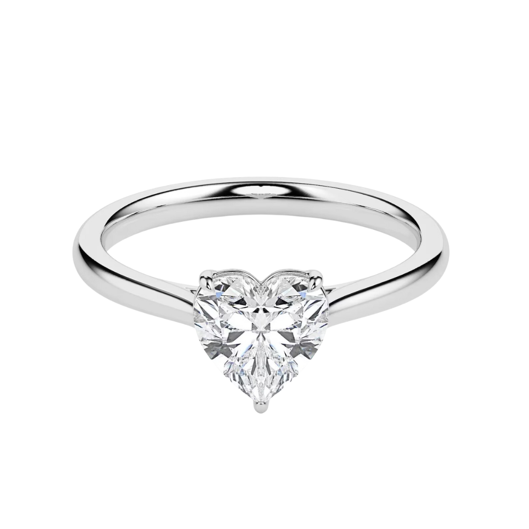 1 Carat Heart Solitaire Moissanite Ring - Valentine Special Gift