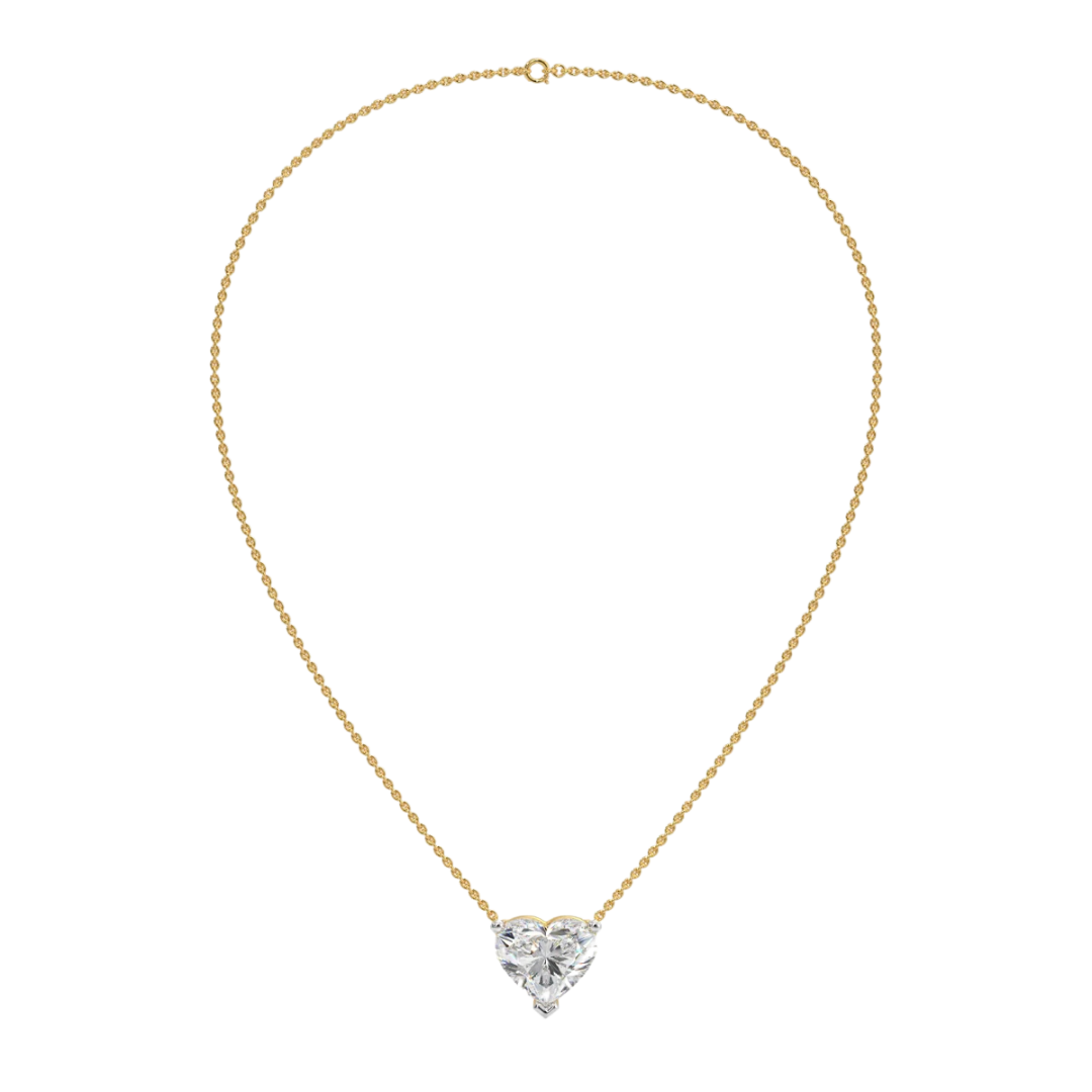 1 ct Heart Solitaire Pendant – Minimal Elegance in Yellow Gold Plated