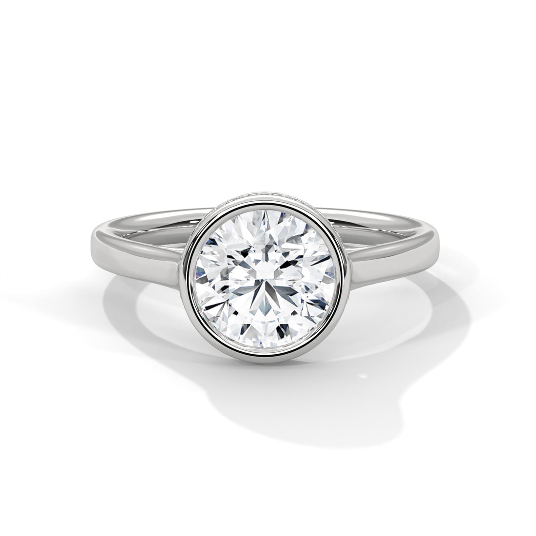 2.14 CT Round Cut with Bezel Setting Solitaire Diamond Ring
