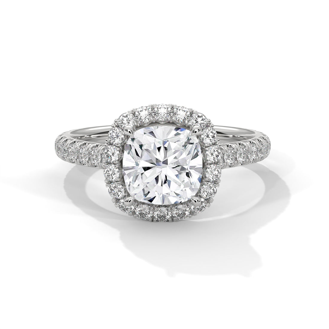 2.61 CT Cushion Cut Halo Solitaire Diamond Ring
